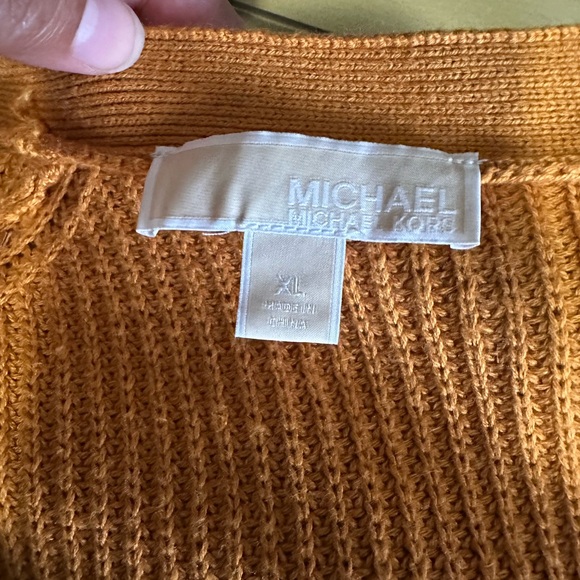 Michael Kors V-Neck Sweater in Rich Mustard - Picture 3 of 4